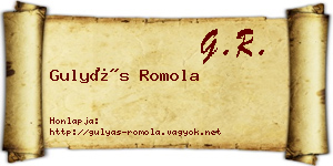 Gulyás Romola névjegykártya